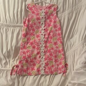 Lilly Pulitzer Pink and Green Floral Kids Dress